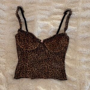 Sheer Leopard Print Cami Top